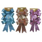 19X48, XB2839, GLITTER BOW TRENDY MED 2pc 3ASST