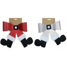 X15 X21, XB2843, GLITTER BOW W/SANTA LEGS 1pc 2ASST