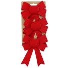 20X21, XB2847, RED FLOCKED BOWS 13x10cm 3pk