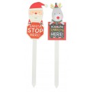 19X29, XB4745, GLITTER SANTA l RUDOLPH YARD STAKE 64cm 