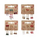 24X11, XC0394, CHRISTMAS EARRINGS 6pk Asst