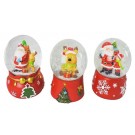 22X8, XD0160, Christmas Waterball On Red Base (3 Styles) - 6.5cm