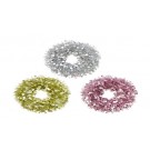 23X13, XD2202, TINSEL WREATH MATTE DOTS 45cm Asst