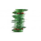 23X17, XD2216, TINSEL 2m GREEN MATTE HOLLY BAUBLES