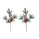 24X14, XD3715, SNOWY PINE BERRIES PICK 49cm Asst