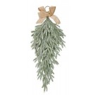 24X15, XD3767, ICY FOLIAGE HANGER NATURAL BOW