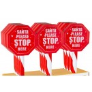 XL0724, SOLAR SANTA STOP SIGN STAKE 45cm
