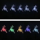24X10, XL1453, SOLAR PATH DEERS 5pc WHITE/MULTI 37cm Asst