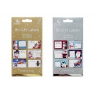 21X4, XP0183. Foil Gift Tags S/Adhesive 80pc Asst