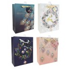 24X12 24, XP0436, GIFTBAG PEACOCK JEWELS UV LASER MED Asst